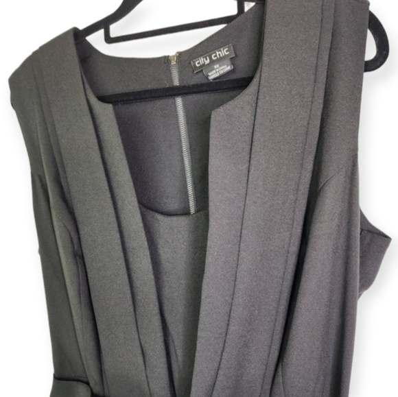 City Chic dress black size 14 (plus size XS) knee length flare - Picture 12 of 14